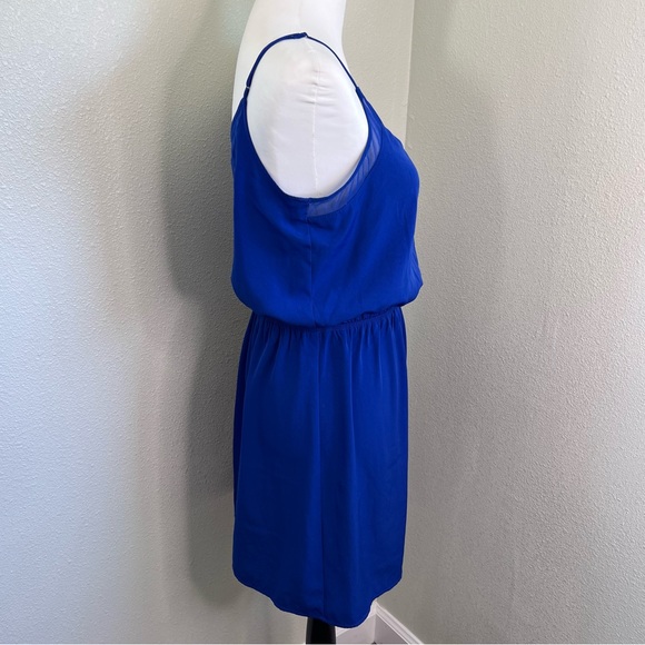 Express Blue Blouson Thin Strap Mini Dress Size Small - Picture 6 of 8